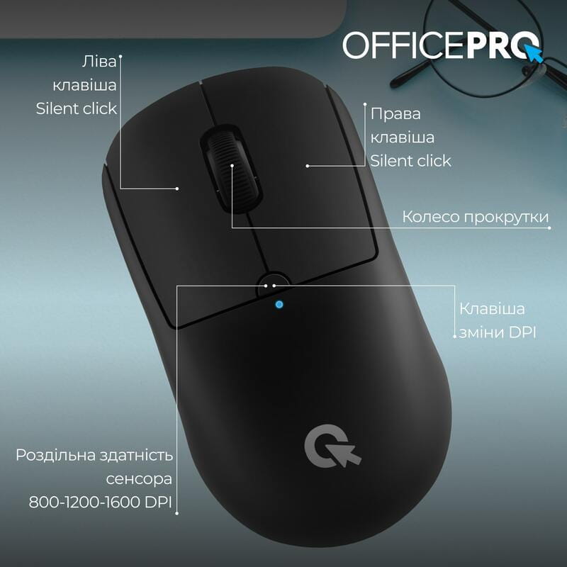 Мышь беспроводная OfficePro M307B Black