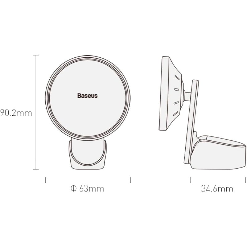Беспроводное зарядное устройство Baseus Big Energy Car Mount Wireless Charger Black (WXJN-01)