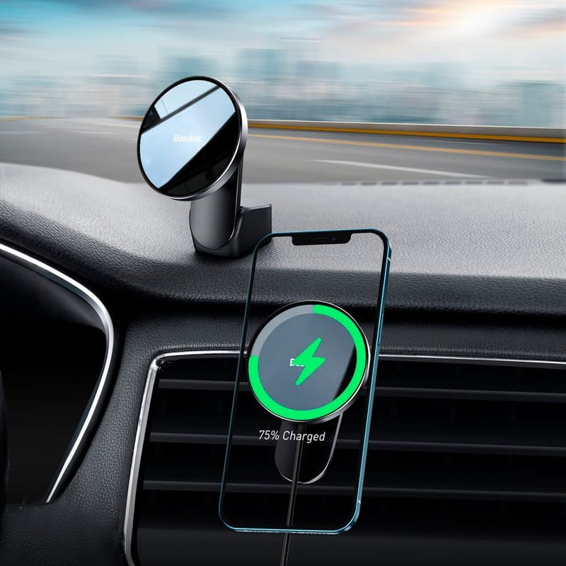 Бездротовий зарядний пристрій Baseus Big Energy Car Mount Wireless Charger Black (WXJN-01)