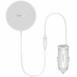 Бездротовий зарядний пристрій Baseus CW01 Magnetic Wireless Charging Car Mount 40W White (SUCX040102)