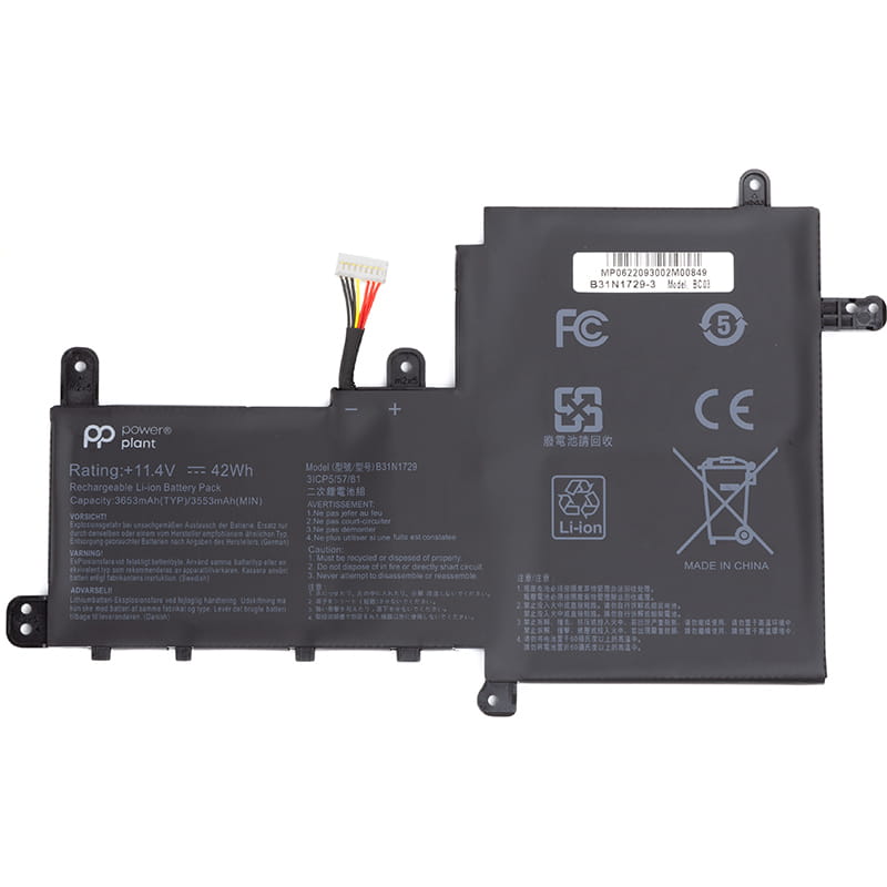 АКБ PowerPlant для ноутбука Asus VivoBook S15 (B31N1729) 11.4V 3653mAh (NB431632)