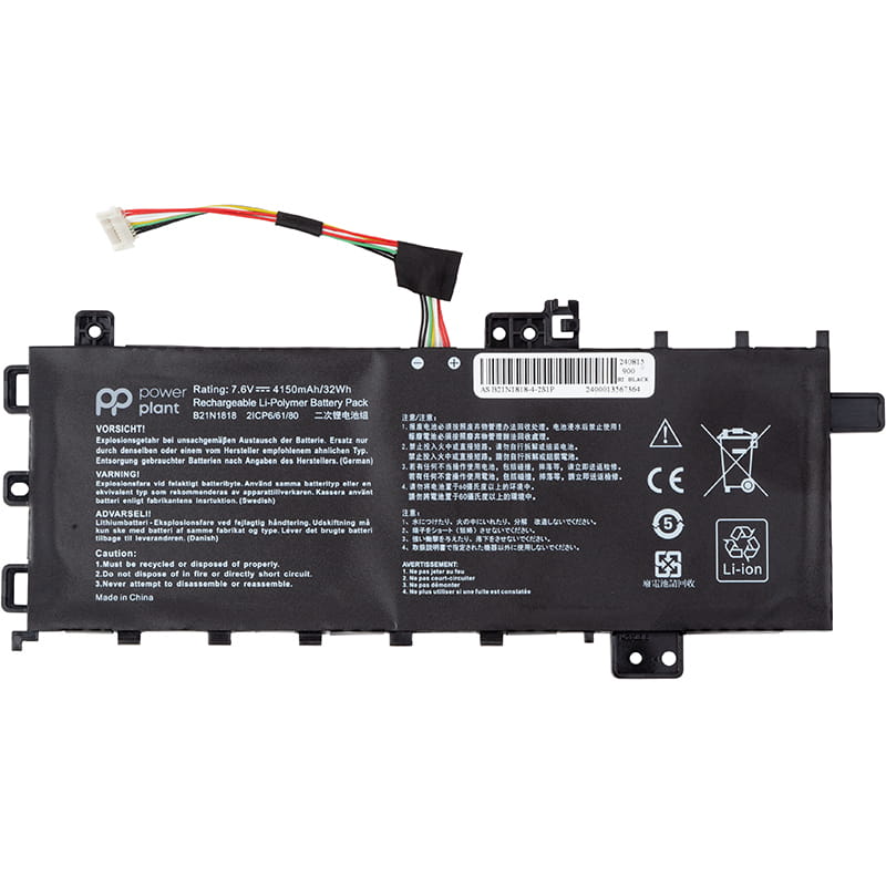 АКБ PowerPlant для ноутбука Asus VivoBook 14 (B21N1818) 7.6V 4150mAh (NB431946)