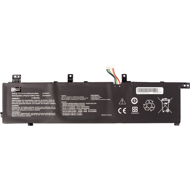 АКБ PowerPlant для ноутбука Asus VivoBook S14 (C31N1843) 11.1V 3200mAh (NB432035)