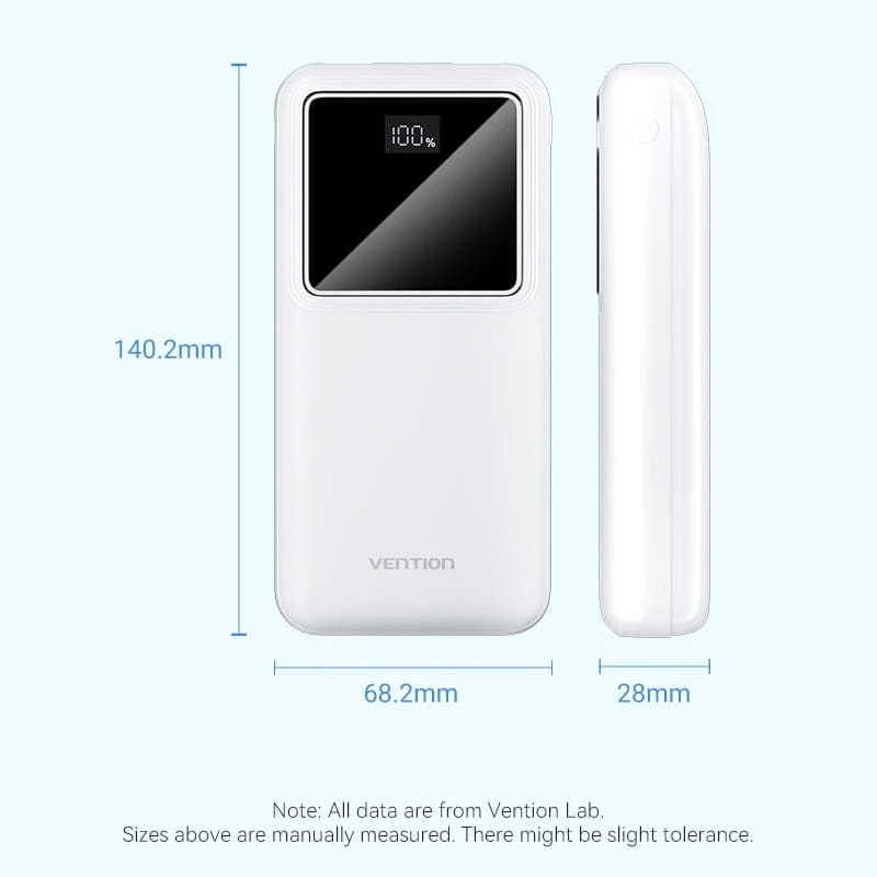 Универсальная мобильная батарея Vention 20000mAh PD, QC 3.0 White (FHLW0)