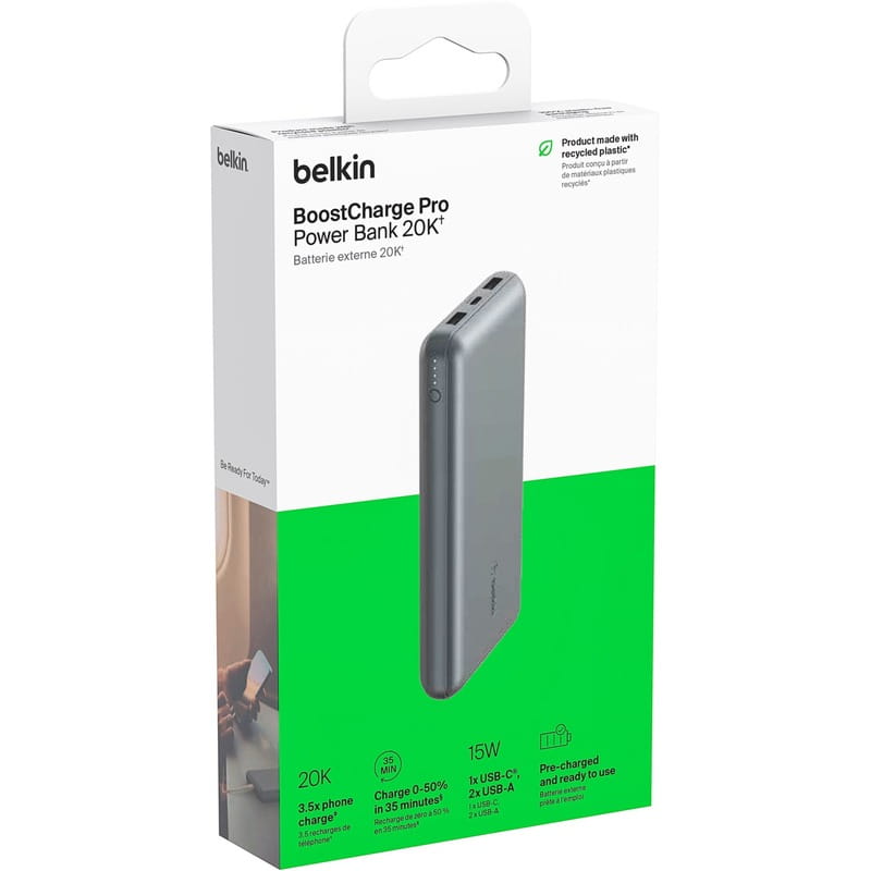 Универсальная мобильная батарея Belkin Power Bank 20000mAh 15W Gray (BPB012BTGY)