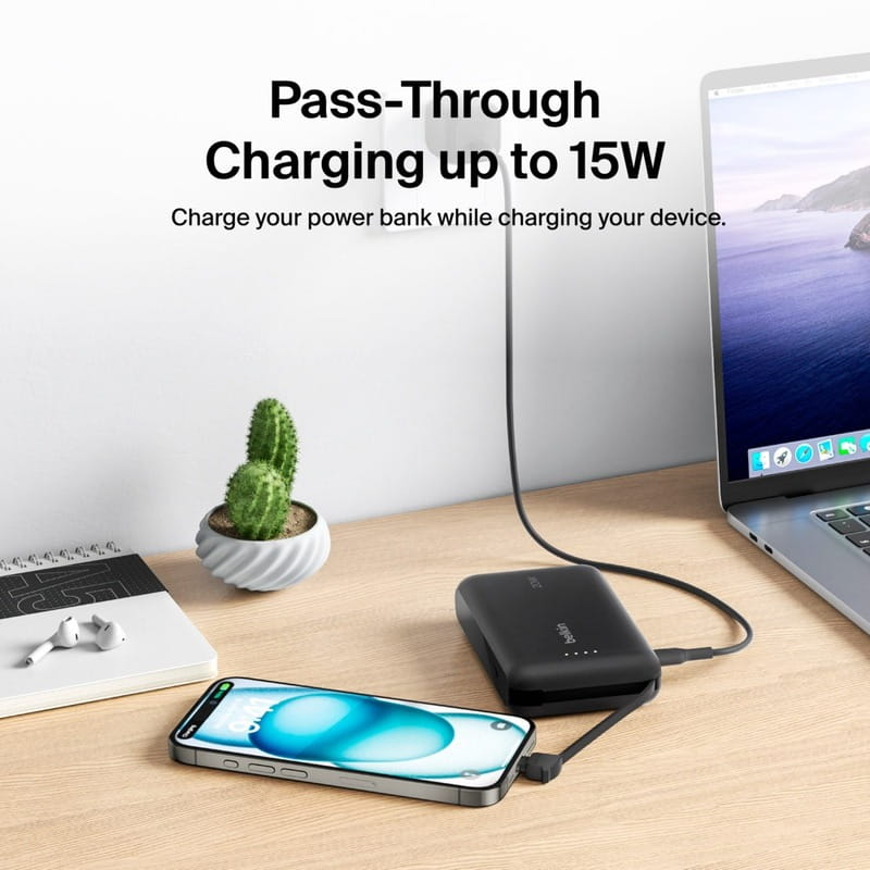 Универсальная мобильная батарея Belkin Power Bank 10000mAh 20W Black (BPB021HQBK)