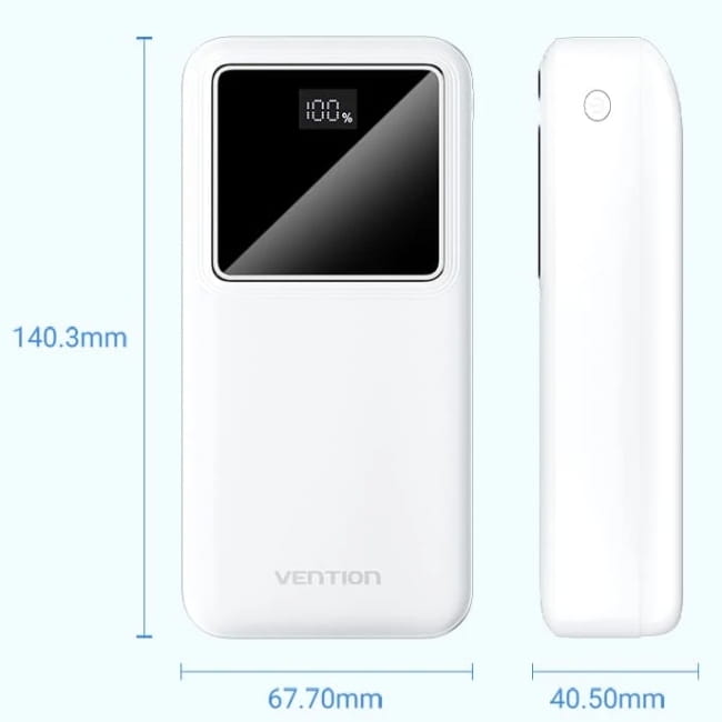 Універсальна мобільна батарея Vention 30000mAh PD QC 3.0 White (FHMW0)