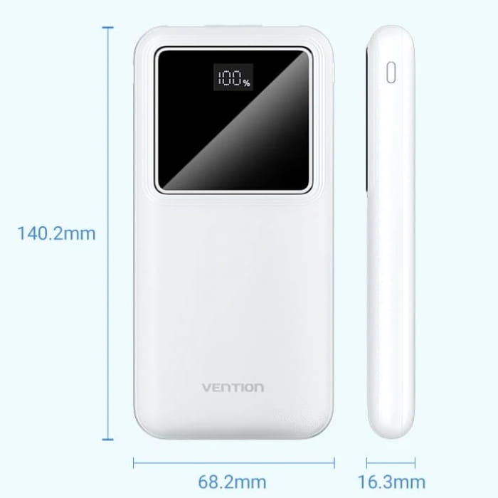 Універсальна мобільна батарея Vention 10000mAh PD QC 3.0 White (FHKW0)