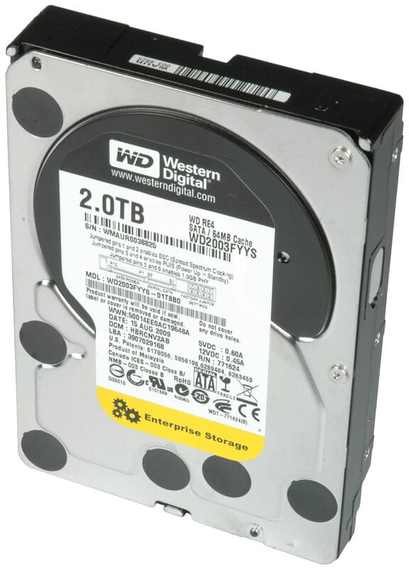 Накопитель HDD 3.5" SATA 2.0TB WD RE4 7200rpm 64MB (WD2003FYYS)_Refurbished