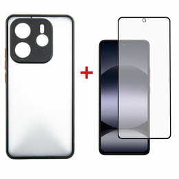 Чeхол-накладка Dengos Matt для Xiaomi Redmi Note 14 Pro Black (DG-KM-128) + защитное стекло