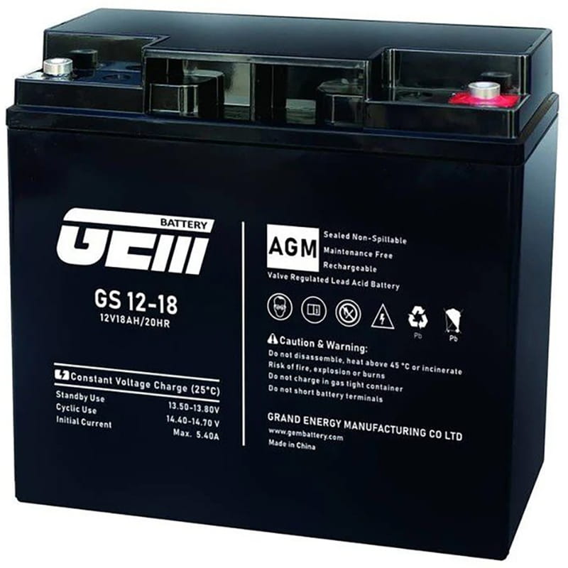 Акумуляторна батарея GEM Battery 12V 18AH (GS 12-18) AGM