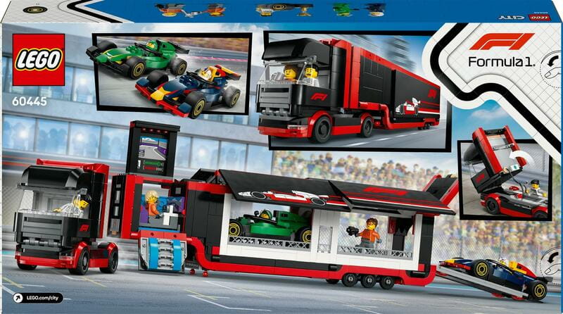 Конструктор LEGO City Грузовик F1 с автомобилями RB20 и AMR24 (60445)