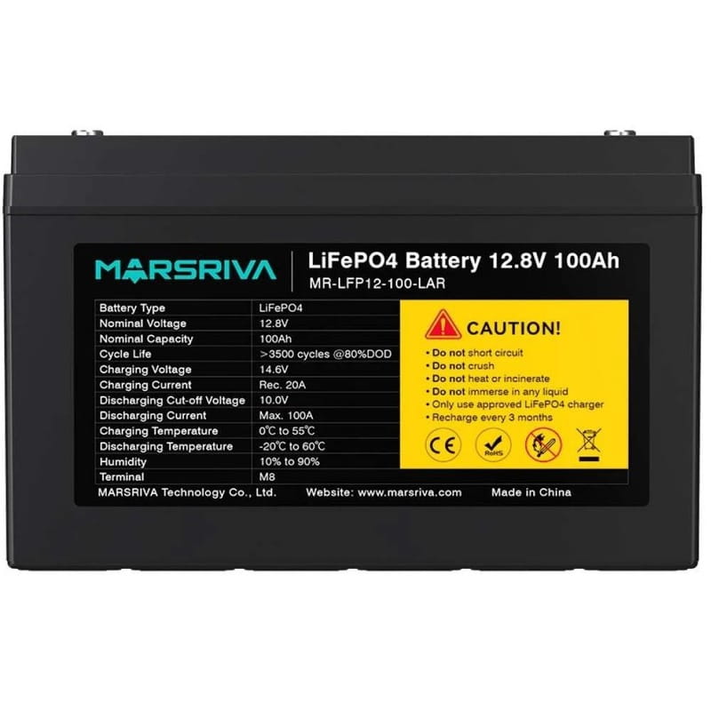 Акумуляторна батарея Marsriva 12.8V 100AH (MR-LFP12-100-LAR) LiFePO4