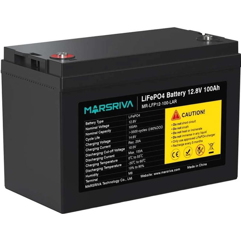 Акумуляторна батарея Marsriva 12.8V 100AH (MR-LFP12-100-LAR) LiFePO4