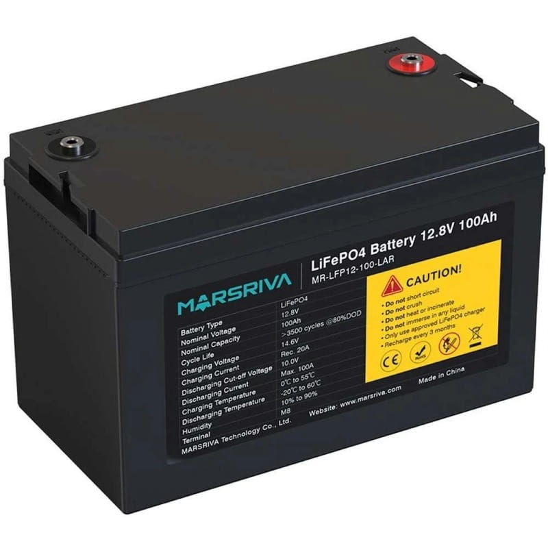 Акумуляторна батарея Marsriva 12.8V 100AH (MR-LFP12-100-LAR) LiFePO4