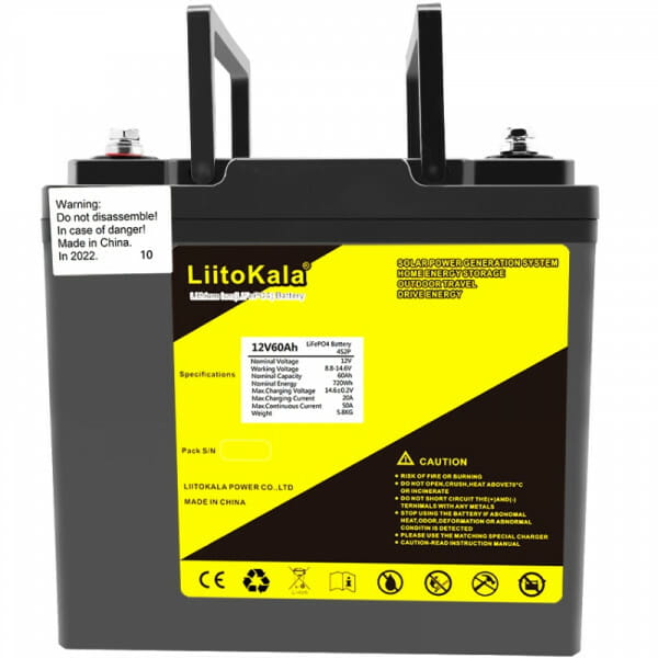 Акумуляторна батарея Liitokala 12V60Ah LiFePO4 LCD