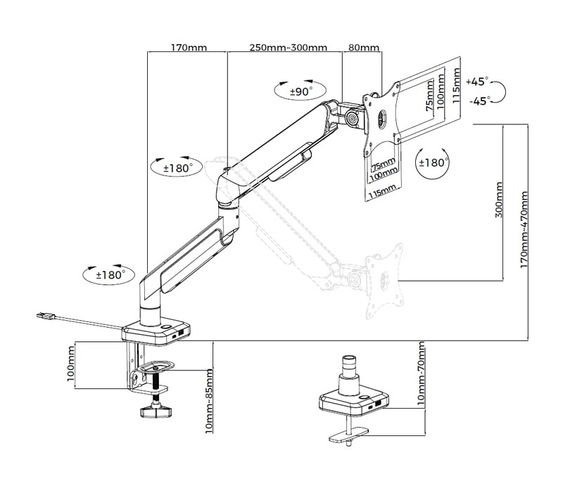 Кронштейн Anda Seat Stealth Pro II RGB 17"-42" White (AD-W-A9X-1S-BW) (VESA100х100)