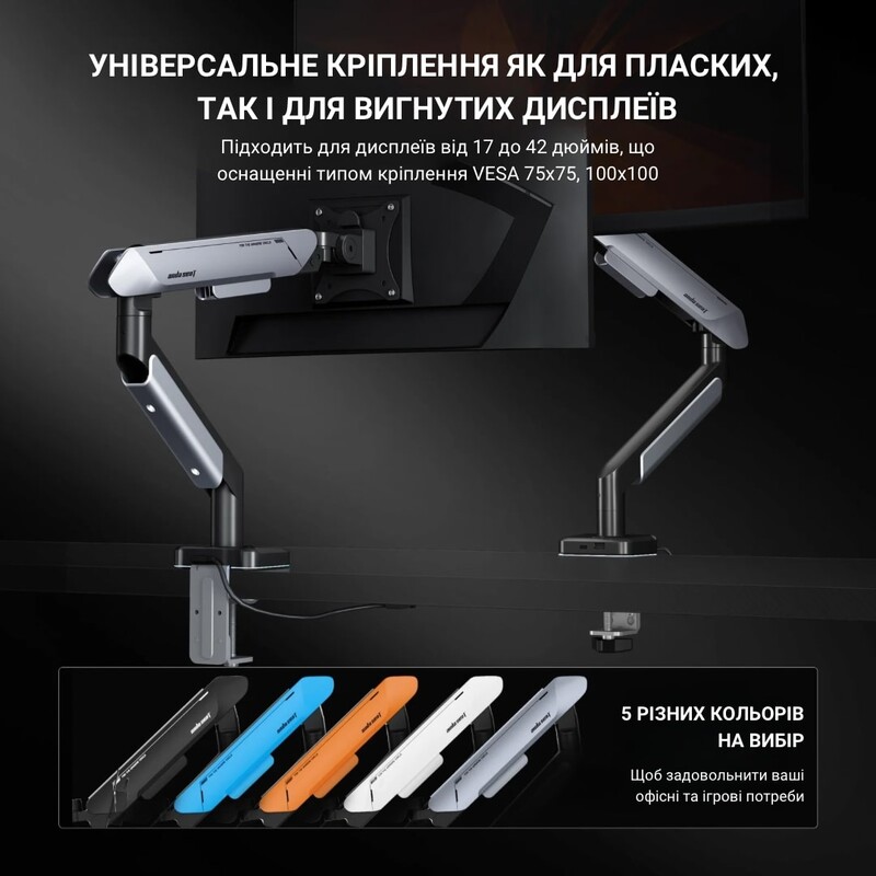 Кронштейн Anda Seat Stealth Pro II RGB 17"-42" White (AD-W-A9X-1S-BW) (VESA100х100)