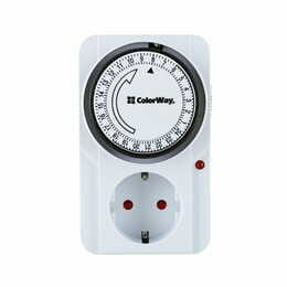 Таймер-розетка ColorWay (16A/3680W) механічний добовий 24Н (CW-STM01-24H)