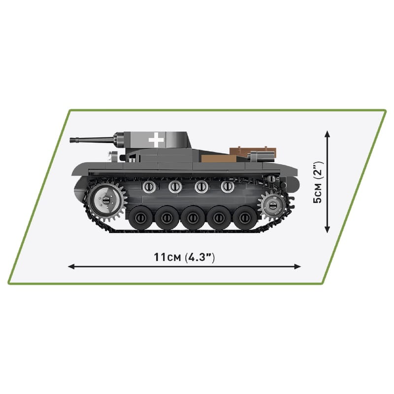 Конструктор COBI Вторая Мировая Война Танк Panzer II, 250 деталей (COBI-2718)