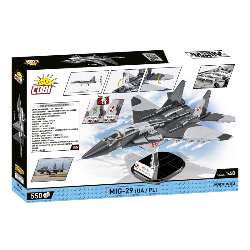 Конструктор COBI Самолет МиГ-29 (UA/PL) Fulcrum, 550 деталей (COBI-5840)