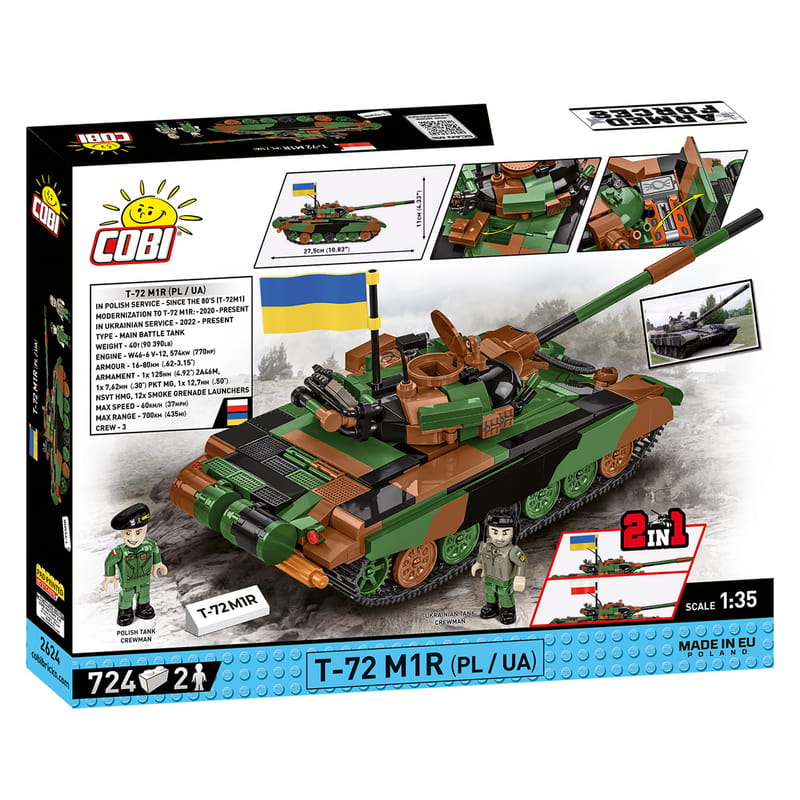 Конструктор COBI Танк Т-72 M1R (UA/PL), 724 детали (COBI-2624)