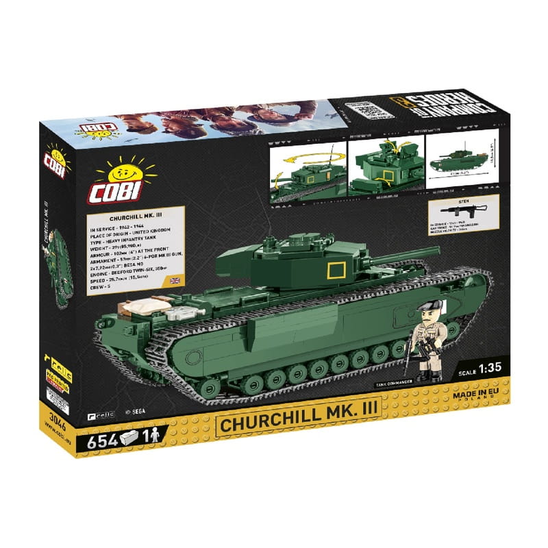 Конструктор COBI Company of Heroes 3 Танк Mk III Черчилль, 654 детали (COBI-3046)