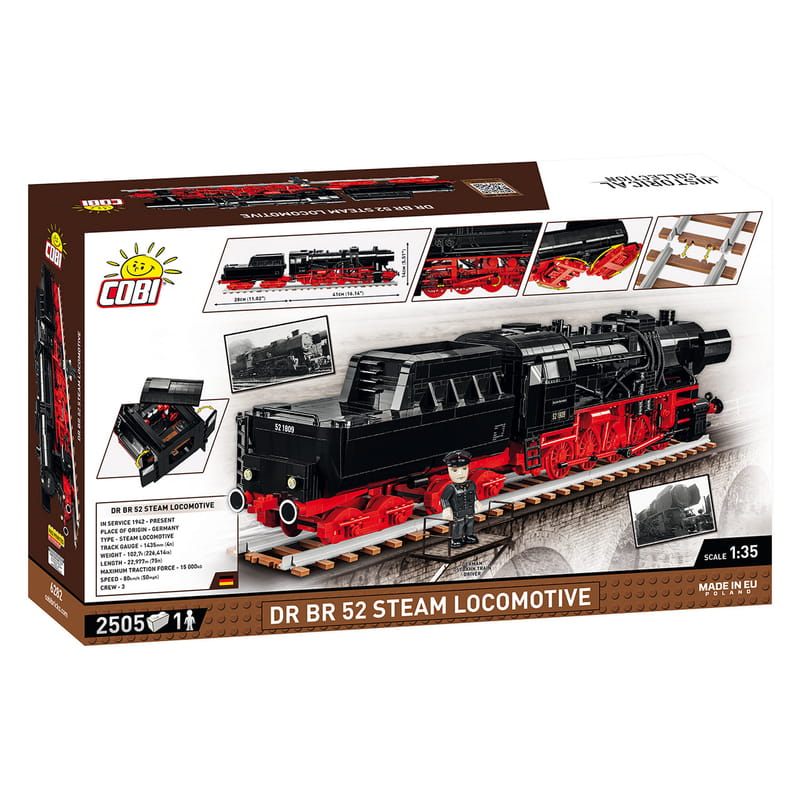 Конструктор COBI Локомотив DR BR Class 52 масштаб 1:35, 2505 деталей (COBI-6282)