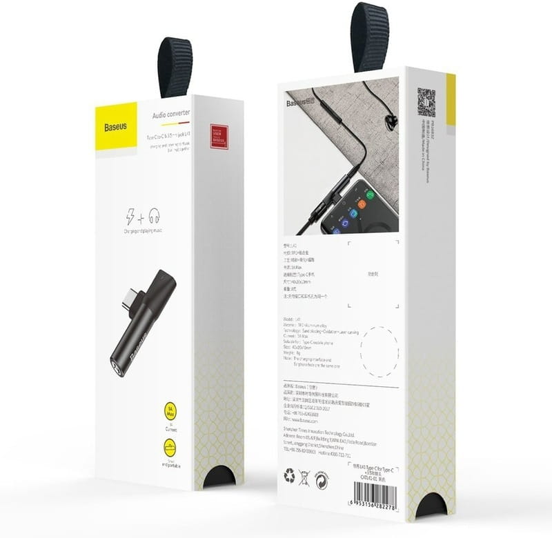 Адаптер Baseus USB Type C - USB Type C + 3.5mm (M/F) L41 Black (CATL41-01)