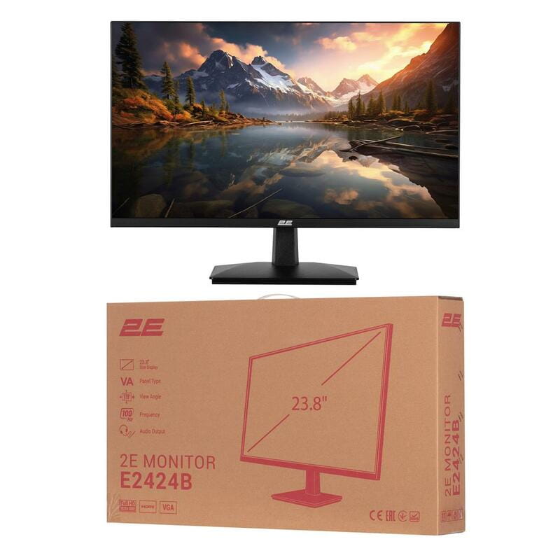Монітор 2E 23.8" E2424B (2E-E2424B-01.UA) VA Black 100Hz