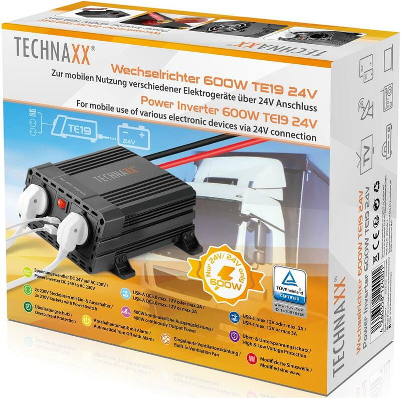 Автомобильный инвертор Technaxx TE19 600W 24V (4895-TECHNAXX)