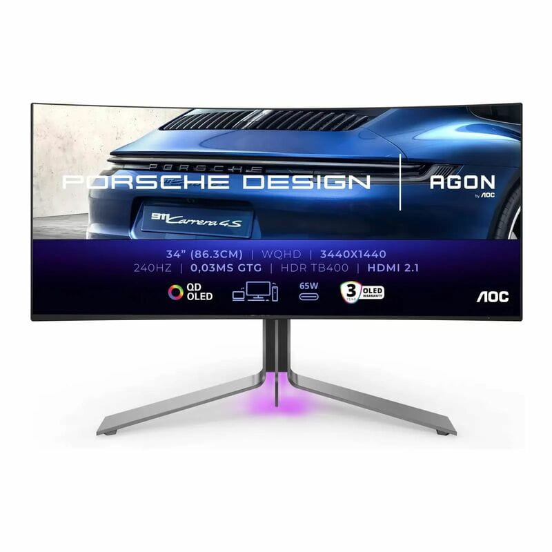 Монiтор AOC 34" PD34 QD-OLED Black Curved 240Hz