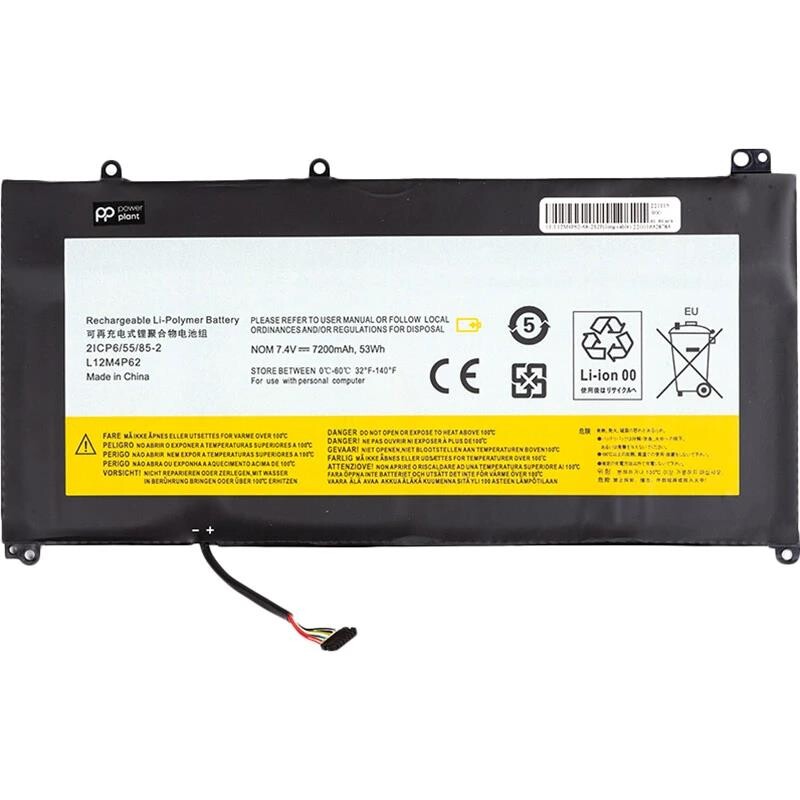 АКБ PowerPlant для ноутбука Lenovo Ideapad U430 (L12M4P62) (long cable) 7.4V 7200mAh (NB481750)
