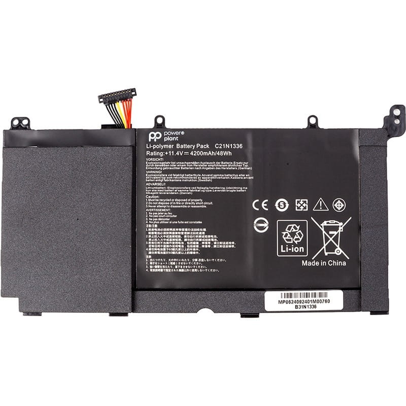 АКБ PowerPlant для ноутбука Asus VivoBook A551L (B31N1336) 11.4V 4200mAh (NB432165)