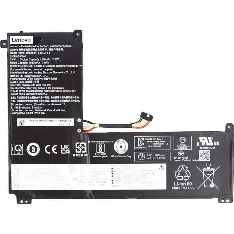 АКБ Lenovo для ноутбука Lenovo IdeaPad 1-11IGL05 (L19L2PF1) 7.6V 4210mAh (original) (NB481330)