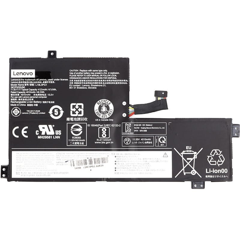 АКБ Lenovo для ноутбука Lenovo 100e Chromebook 2nd (L19C3PG1) 11.55V 4123mAh (original) (NB481446)