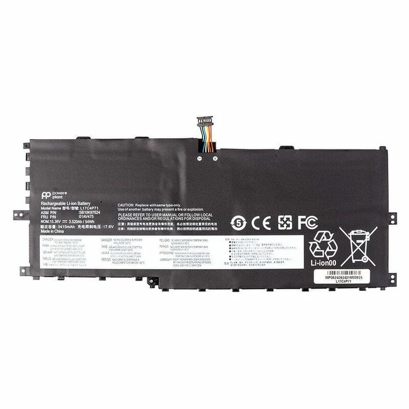 АКБ PowerPlant для ноутбука Lenovo ThinkPad X1 Yoga 2018 (L17C4P71) 15.36V 3520mAh (NB482566)