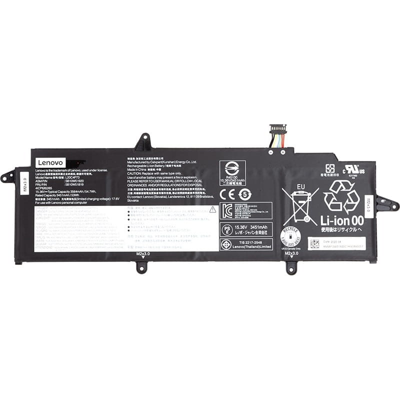 АКБ Lenovo для ноутбука Lenovo ThinkPad X13 Gen 2 (L20C4P73) 15.36V 3564mAh (original) (NB481491)