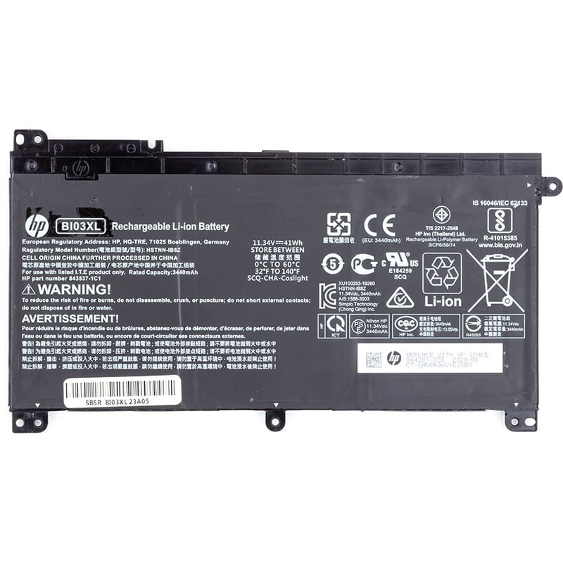 АКБ HP для ноутбука HP Omen 15 (BI03XL) 11.34V 3440mAh (original) (NB461769)