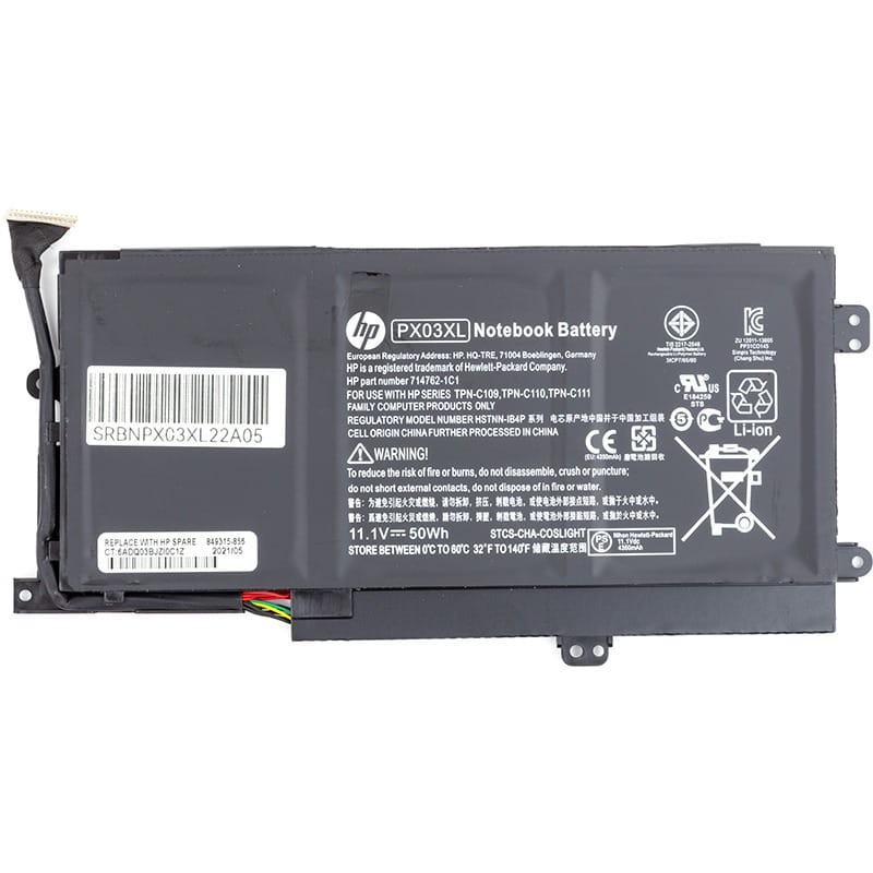 АКБ HP для ноутбука HP ENVY 14 Ultrabook (PX03XL) 11.1V 50Wh (original) (NB461059)