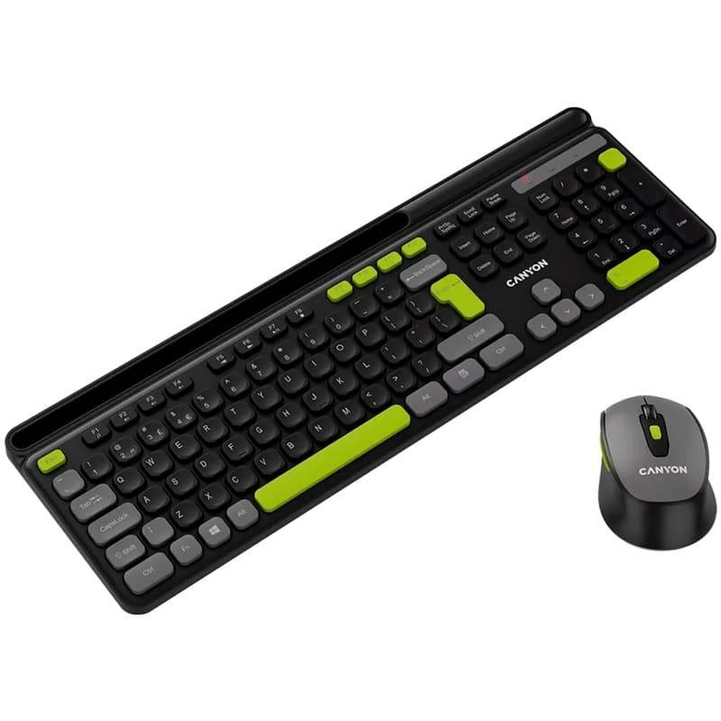 Комплект бездротовий (клавіатура, миша) Canyon HSET-W5 Black (CNS-HSETW5BK)