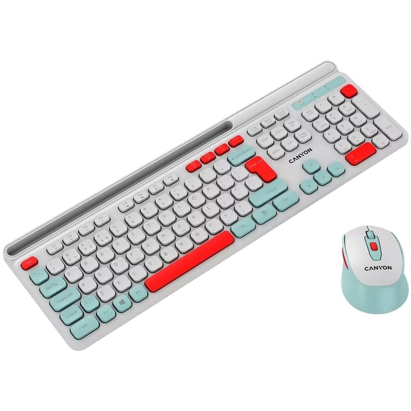 Комплект бездротовий (клавіатура, миша) Canyon HSET-W5 White (CNS-HSETW5WT)