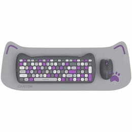 Комплект беспроводной (клавиатура, мышь) Canyon HSET-W6 Kitty Edition Violet (CNS-HSETW6VT)
