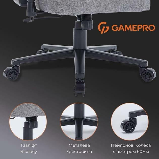 Крісло для геймерів GamePro FGC750DG Dark Gray
