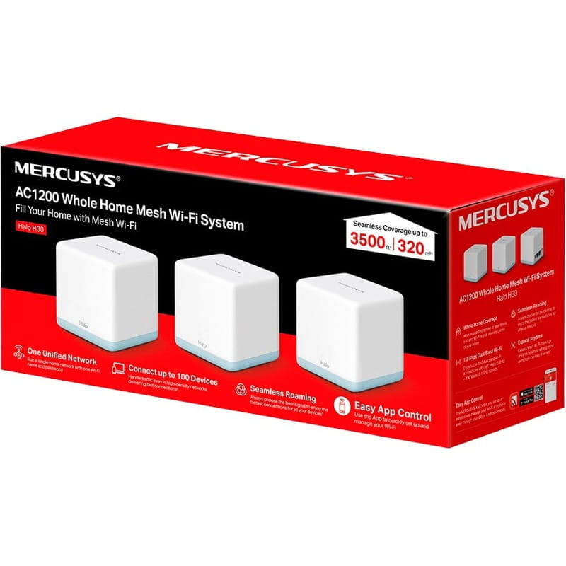 WiFi Mesh система Mercusys Halo H30 (3-pack)