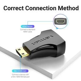 Адаптер Vention HDMI - mini-HDMI (F/M), черный (AISB0)