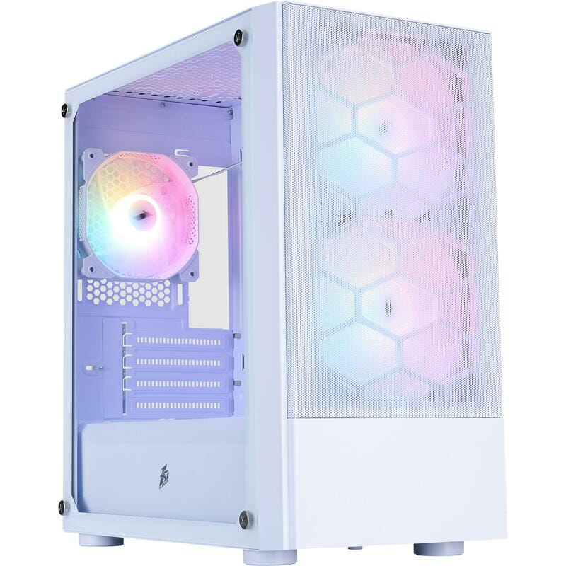 Корпус 1stPlayer X4-M-WH-2F1P-W-1F1-W White без БП