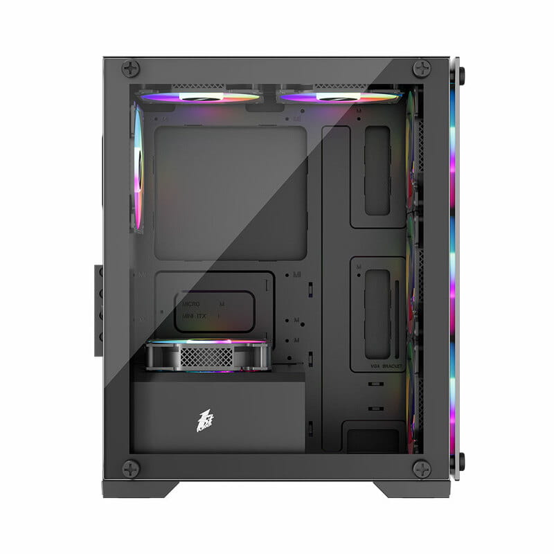 Корпус 1stPlayer X2-M-BK-4F1 Black без БП