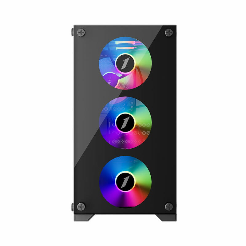 Корпус 1stPlayer X2-M-BK-4F1 Black без БП