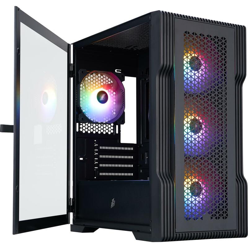 Корпус 1stPlayer T3-BK-4F1 Black без БЖ